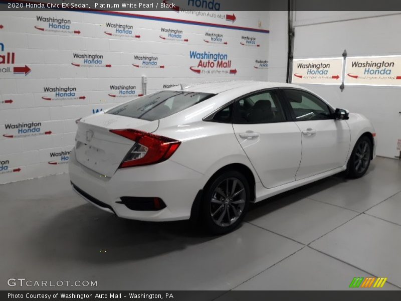 Platinum White Pearl / Black 2020 Honda Civic EX Sedan