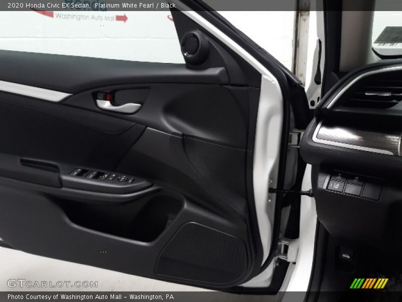 Platinum White Pearl / Black 2020 Honda Civic EX Sedan