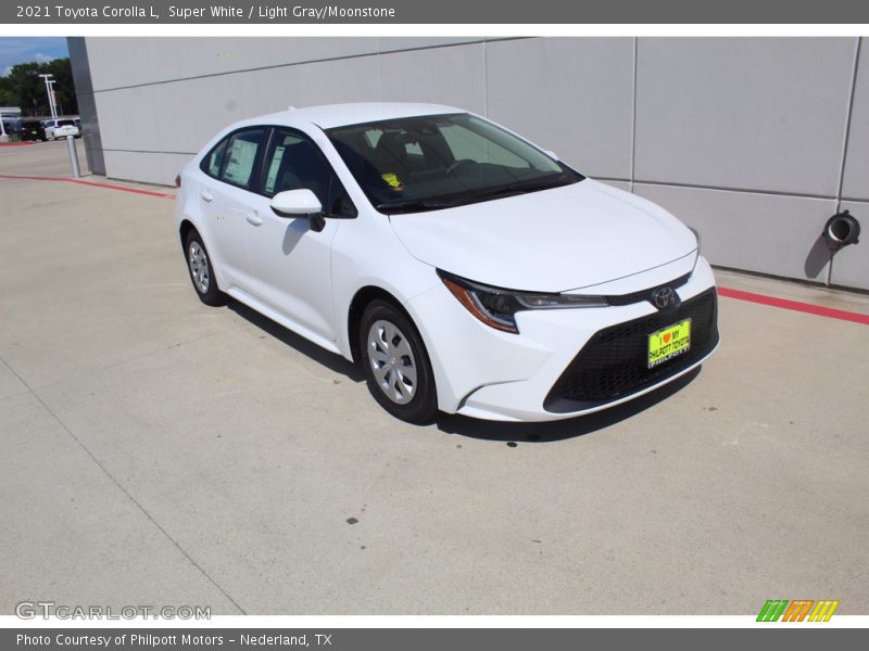 Super White / Light Gray/Moonstone 2021 Toyota Corolla L