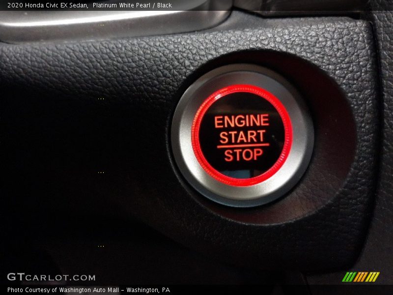 Platinum White Pearl / Black 2020 Honda Civic EX Sedan