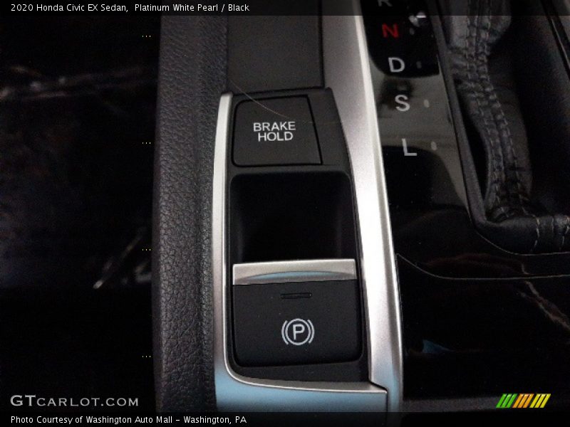 Platinum White Pearl / Black 2020 Honda Civic EX Sedan