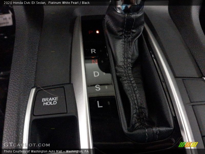 Platinum White Pearl / Black 2020 Honda Civic EX Sedan