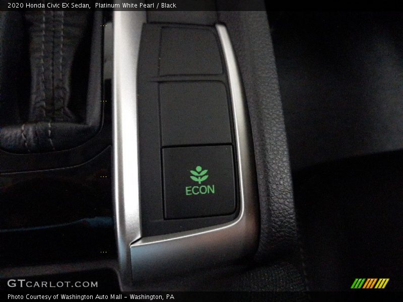 Platinum White Pearl / Black 2020 Honda Civic EX Sedan