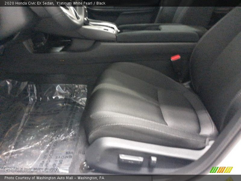 Platinum White Pearl / Black 2020 Honda Civic EX Sedan