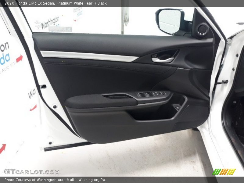 Platinum White Pearl / Black 2020 Honda Civic EX Sedan