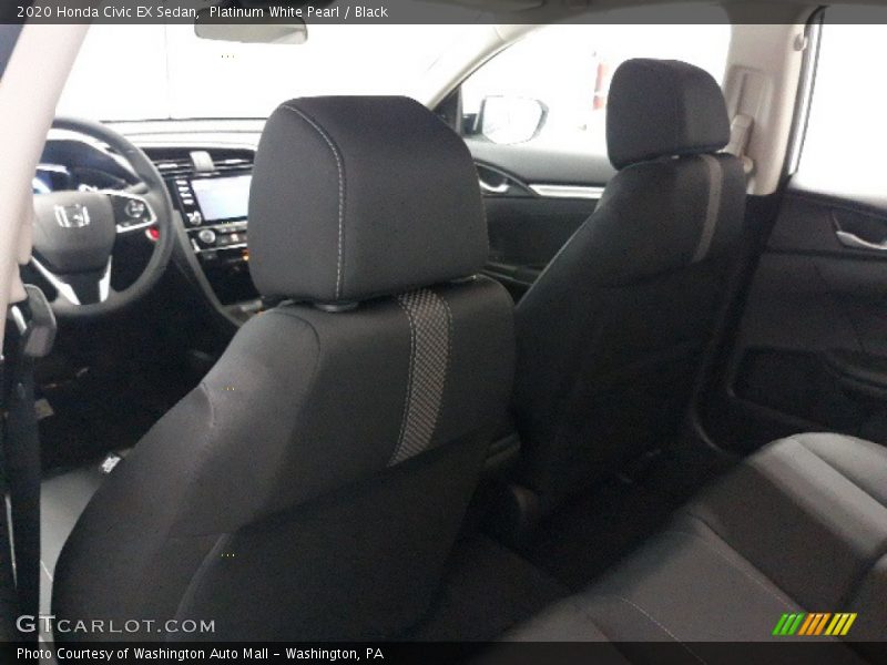 Platinum White Pearl / Black 2020 Honda Civic EX Sedan
