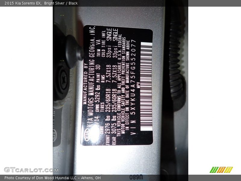 2015 Sorento EX Bright Silver Color Code 3D