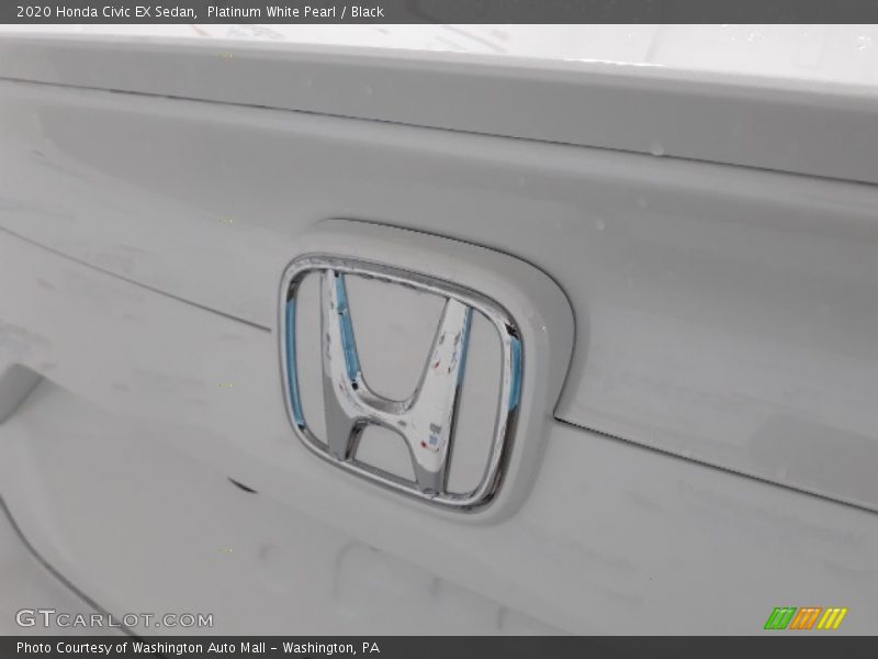 Platinum White Pearl / Black 2020 Honda Civic EX Sedan