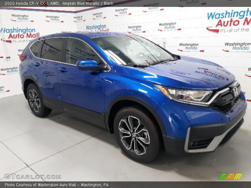 Aegean Blue Metallic / Black 2020 Honda CR-V EX-L AWD