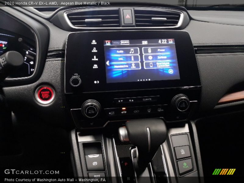 Aegean Blue Metallic / Black 2020 Honda CR-V EX-L AWD
