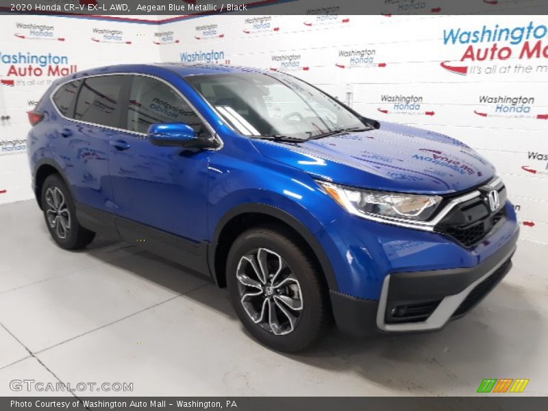 Aegean Blue Metallic / Black 2020 Honda CR-V EX-L AWD