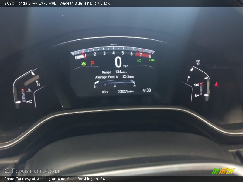 Aegean Blue Metallic / Black 2020 Honda CR-V EX-L AWD