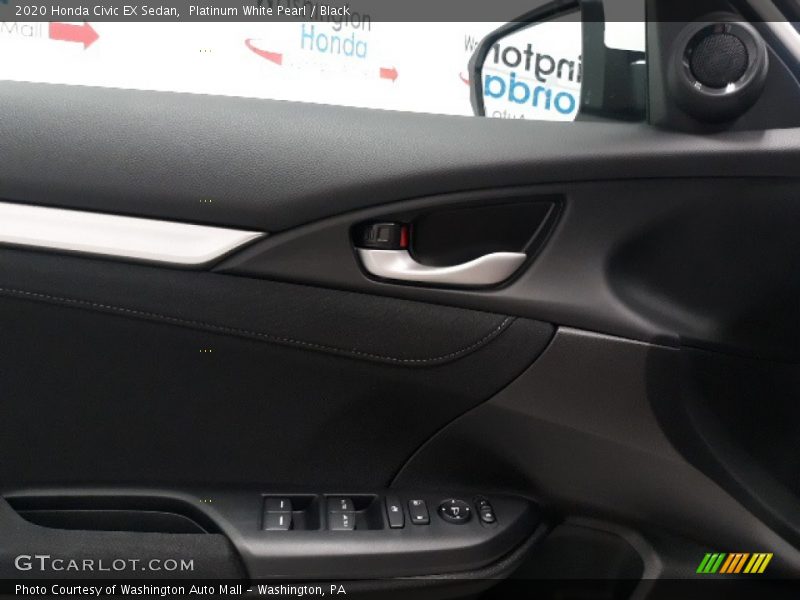 Platinum White Pearl / Black 2020 Honda Civic EX Sedan
