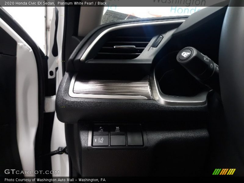 Platinum White Pearl / Black 2020 Honda Civic EX Sedan