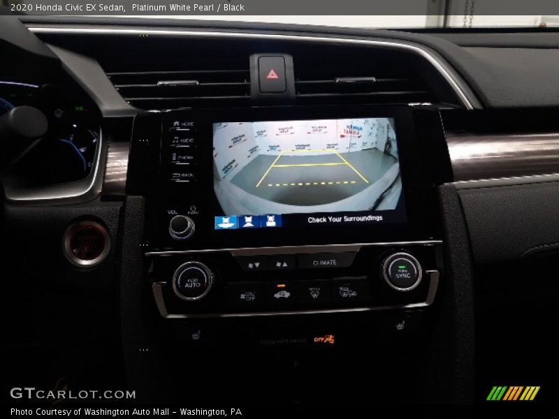 Platinum White Pearl / Black 2020 Honda Civic EX Sedan