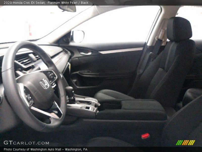 Platinum White Pearl / Black 2020 Honda Civic EX Sedan