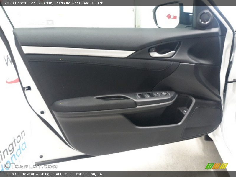 Platinum White Pearl / Black 2020 Honda Civic EX Sedan