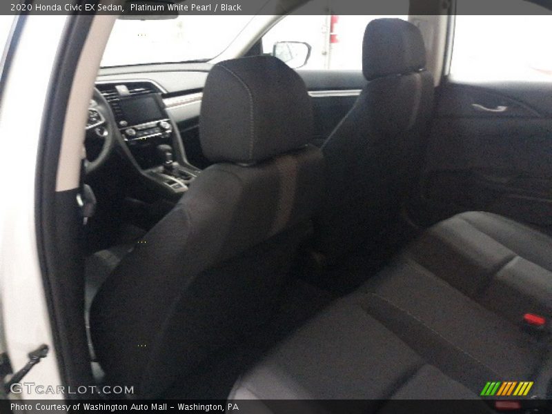 Platinum White Pearl / Black 2020 Honda Civic EX Sedan
