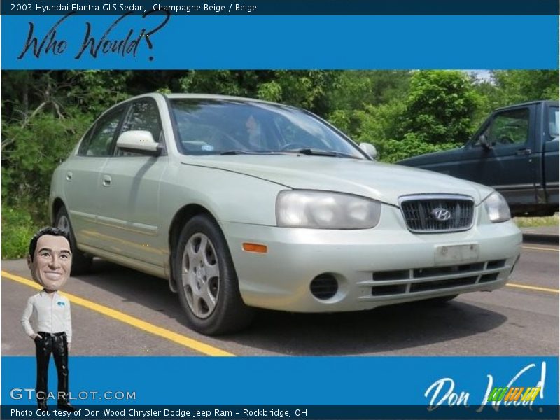 Champagne Beige / Beige 2003 Hyundai Elantra GLS Sedan