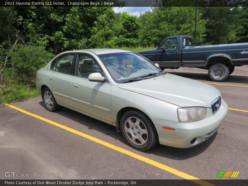 Champagne Beige / Beige 2003 Hyundai Elantra GLS Sedan