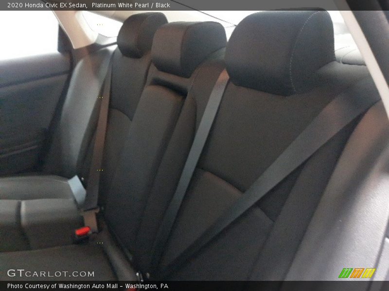 Platinum White Pearl / Black 2020 Honda Civic EX Sedan