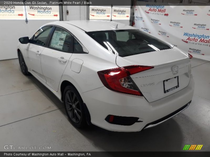 Platinum White Pearl / Black 2020 Honda Civic EX Sedan