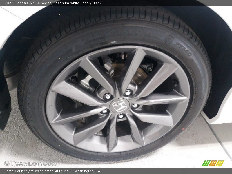 Platinum White Pearl / Black 2020 Honda Civic EX Sedan