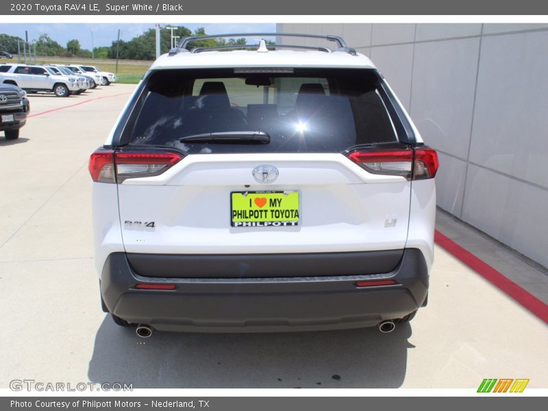 Super White / Black 2020 Toyota RAV4 LE
