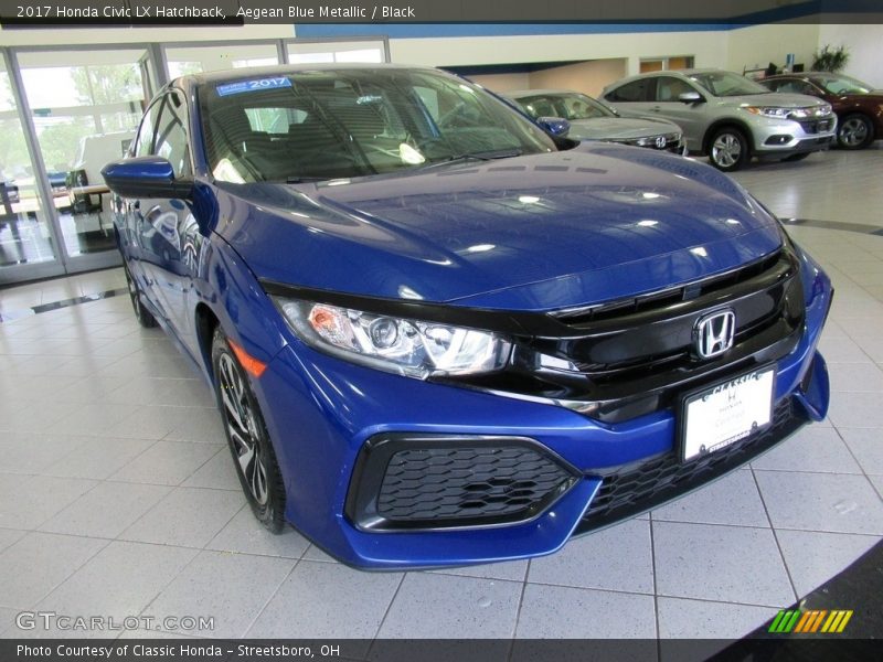 Aegean Blue Metallic / Black 2017 Honda Civic LX Hatchback