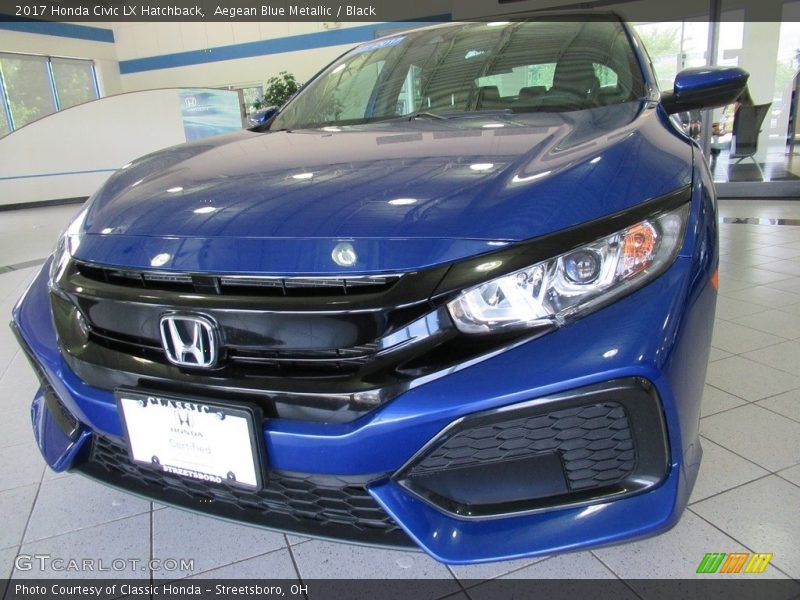 Aegean Blue Metallic / Black 2017 Honda Civic LX Hatchback