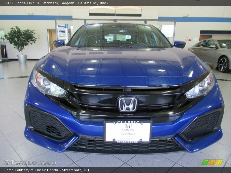 Aegean Blue Metallic / Black 2017 Honda Civic LX Hatchback