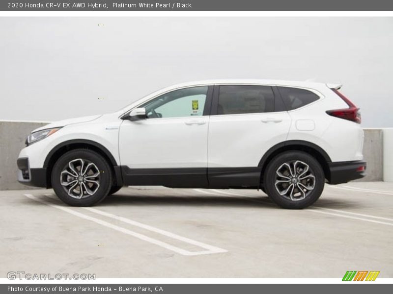 Platinum White Pearl / Black 2020 Honda CR-V EX AWD Hybrid
