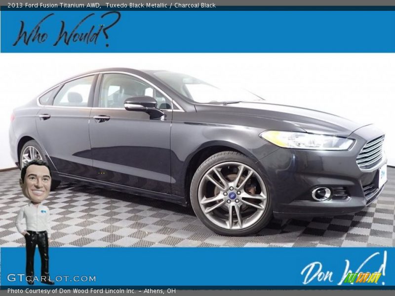 Tuxedo Black Metallic / Charcoal Black 2013 Ford Fusion Titanium AWD