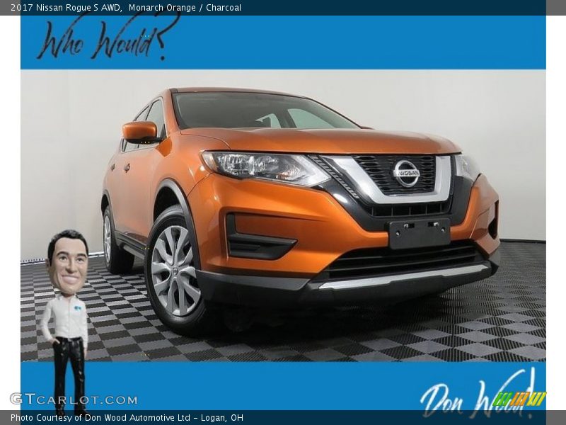 Monarch Orange / Charcoal 2017 Nissan Rogue S AWD