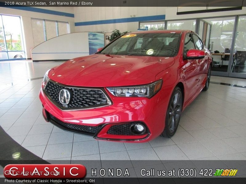 San Marino Red / Ebony 2018 Acura TLX Sedan