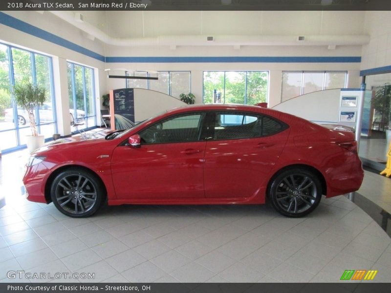 San Marino Red / Ebony 2018 Acura TLX Sedan