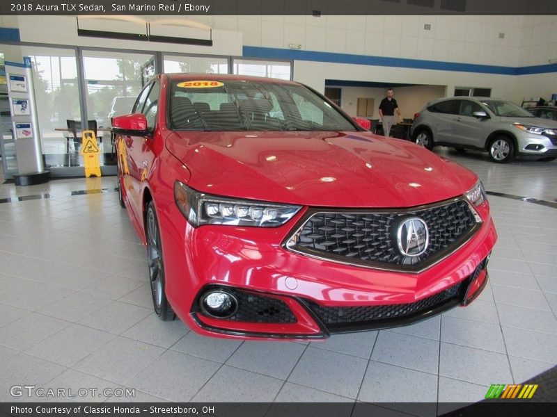 San Marino Red / Ebony 2018 Acura TLX Sedan