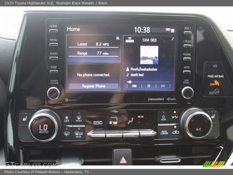 Midnight Black Metallic / Black 2020 Toyota Highlander XLE