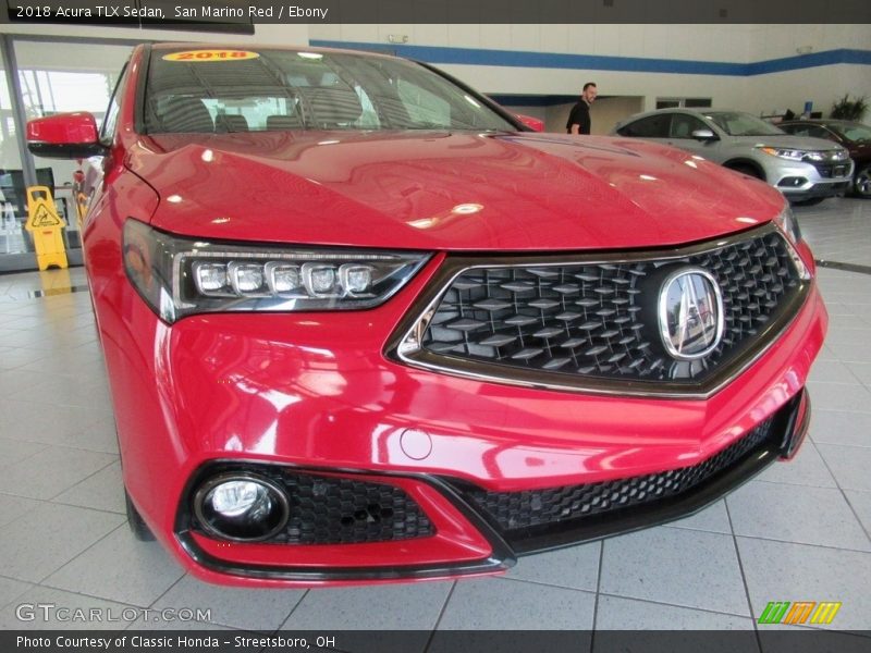 San Marino Red / Ebony 2018 Acura TLX Sedan