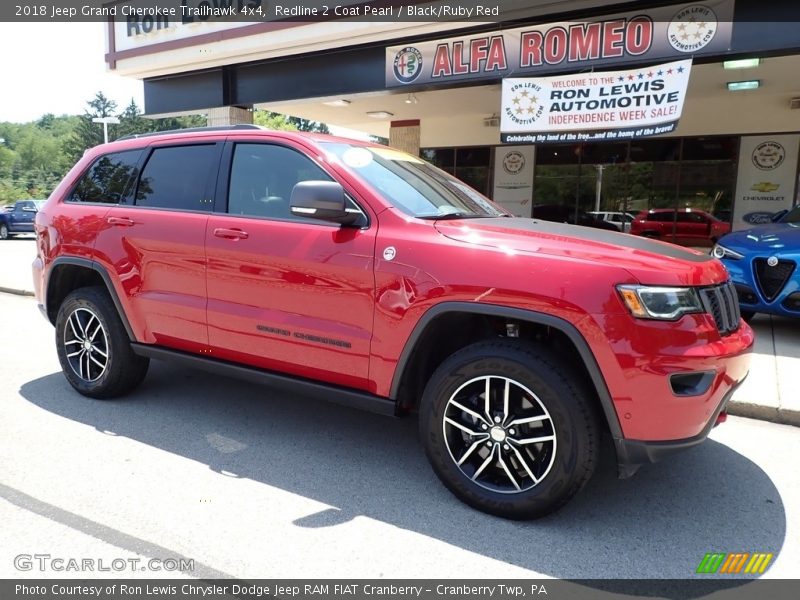 Redline 2 Coat Pearl / Black/Ruby Red 2018 Jeep Grand Cherokee Trailhawk 4x4