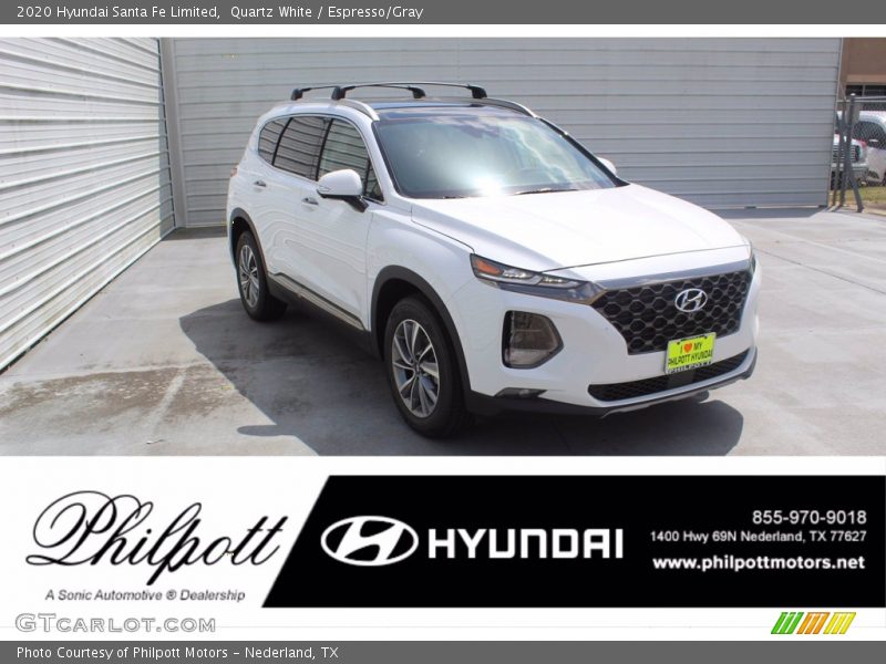 Quartz White / Espresso/Gray 2020 Hyundai Santa Fe Limited