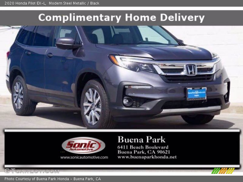 Modern Steel Metallic / Black 2020 Honda Pilot EX-L