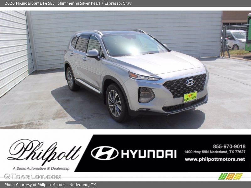 Shimmering Silver Pearl / Espresso/Gray 2020 Hyundai Santa Fe SEL