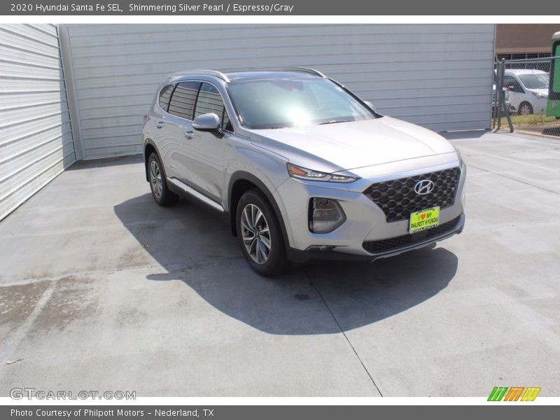 Shimmering Silver Pearl / Espresso/Gray 2020 Hyundai Santa Fe SEL