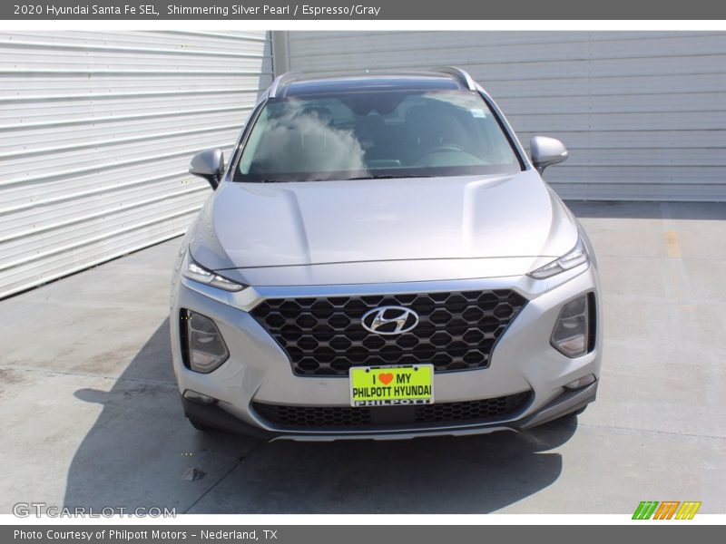 Shimmering Silver Pearl / Espresso/Gray 2020 Hyundai Santa Fe SEL
