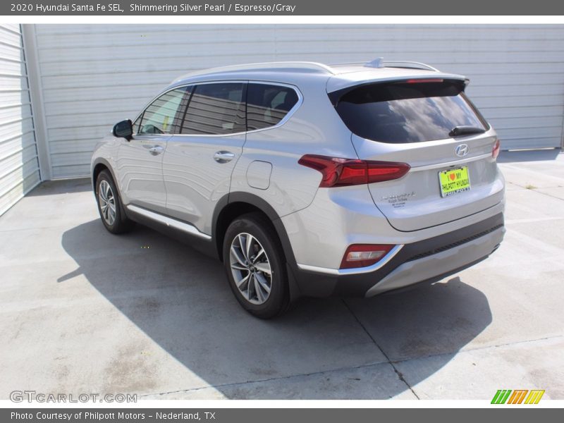 Shimmering Silver Pearl / Espresso/Gray 2020 Hyundai Santa Fe SEL