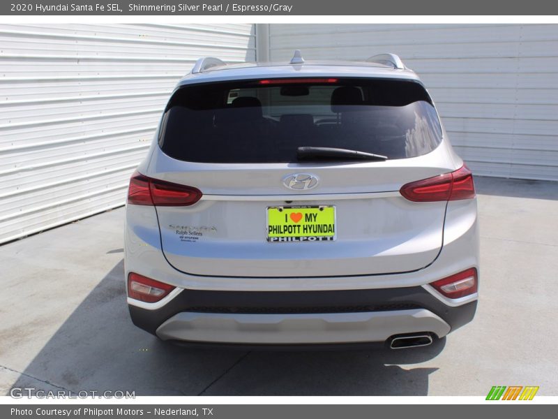 Shimmering Silver Pearl / Espresso/Gray 2020 Hyundai Santa Fe SEL