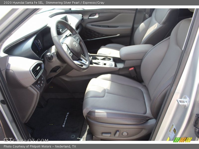 Shimmering Silver Pearl / Espresso/Gray 2020 Hyundai Santa Fe SEL