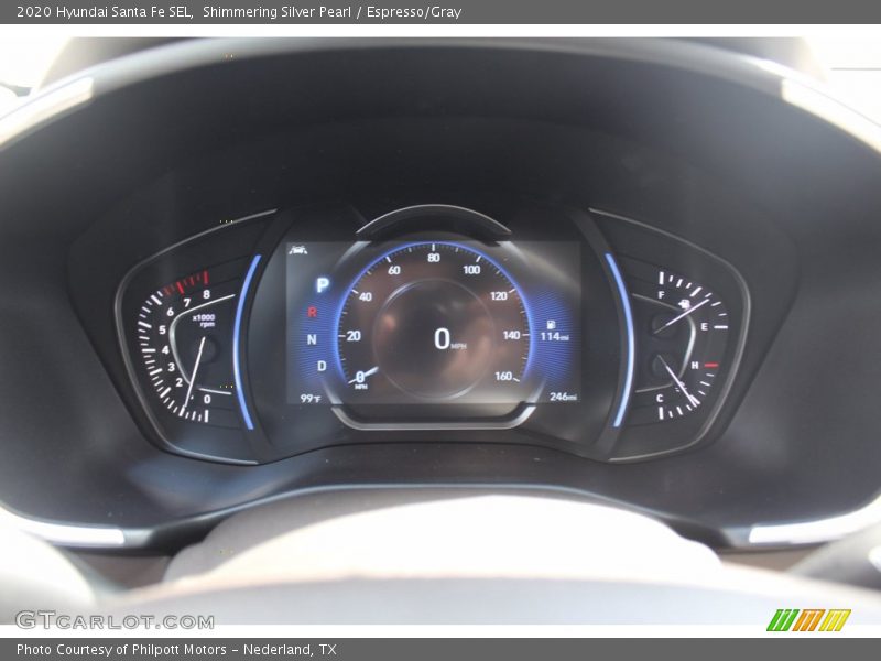 Shimmering Silver Pearl / Espresso/Gray 2020 Hyundai Santa Fe SEL