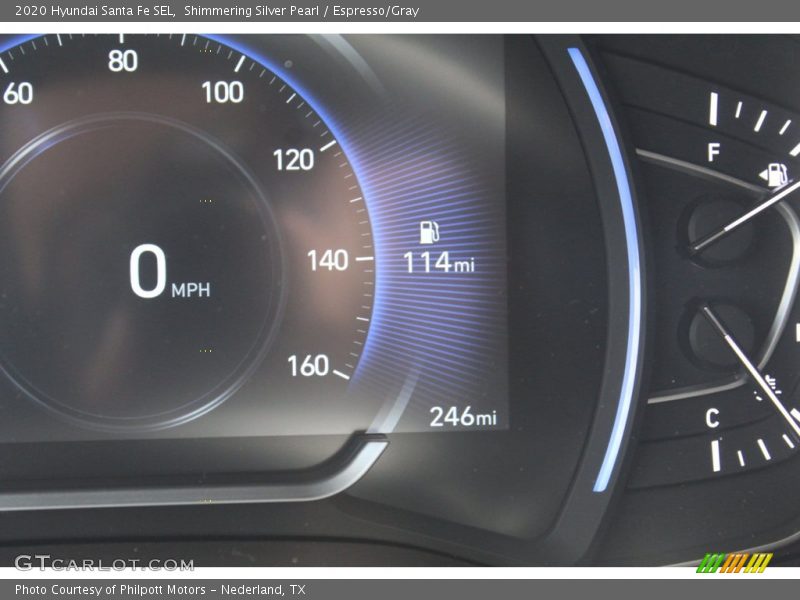 Shimmering Silver Pearl / Espresso/Gray 2020 Hyundai Santa Fe SEL